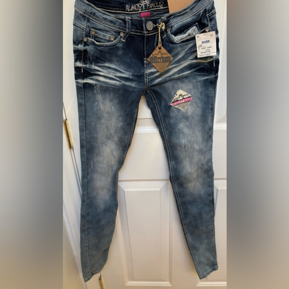 Almost Famous Distressed Blue Skinny Jeans